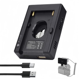 CITYORK NP-F Battery Adapter Plate Lite Compatible with DSLR/Mirrorless Cameras, NP-F Adapter for Sony NP-F970/960/770/750 Battery, 16.8V/8.4V Output Port with LED Indicator (Include USB-C Cable)