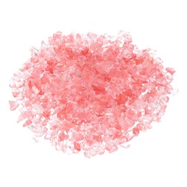 uxcell 0.66 Pound Fire Glass Stone, 6-9mm High Luster Reflective Fire Pit Glass Rocks for Fireplace Fire Pit Table Home Garden Decoration, Vase Filler, Landscaping, Pink