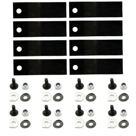 8Pcs Blades & Bolts for 21” Cut Honda Utility Side Discharge Models After 1996 Rear Catcher Lawn Mowers 06725-VJ9-B80 Buffalo Bull Classic HRU217DPU HRU216SU