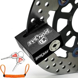 Grapelet Brake Disc Lock Motorcycle Lock Waterproof Anti-Theft Motorcycle Lock Disc Lock without Alarm Brake Disc Lock 7 mm Alloy with Reminder Cable Black