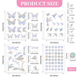 Suncatcher Stickers, Pack of 82 Prism Window Stickers, Window Film, Rainbow Effect, Sun Catcher Sticker, Window Sticker, Bird Protection Sticker for Window, Door Window, Bedroom