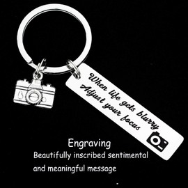 Kivosliviz Photographer Keychain When Life Gets Blurry Adjust Your Focus Keychain Jewelry for Photographers