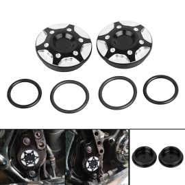 Unbranded Black Cut Swingarm Pivot Bolt Covers Cap For Harley Street Electra Glide 96-23