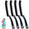4-Piece Black Multi-Function Crevice Cleaning Brush Household Hard Bristle Narrow