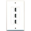 RiteAV - 3 Port HDMI 2.0 Decorative Wall Plate (White)