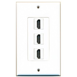 RiteAV - 3 Port HDMI 2.0 Decorative Wall Plate (White)