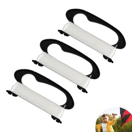 3-Piece Kite Line Set - 100 m Polyethylene Cord with Winding Board, Ideal for Kite Climbing, Lightweight and Robust Kite Line Set for Outdoor Sports, for Outdoor Sports (Black, 100 m)