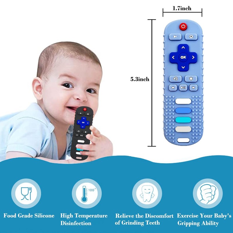Silicone Baby Teething Toys,TV Remote Control Shape Teething Toys,Remote Teether