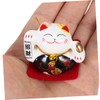 Zerodeko 5pcs Mini Ceramic Wealth Cat Statues Japanese Style Luck
