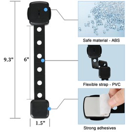 Fursafe&Q Cabinet Locks Baby Proofing, Baby Drawer Safety Locks -Adhesive Child Safety Lock Straps Adjustable Door Latch for Fridge Toilet Oven No Drill Furniture Kitchen Lock