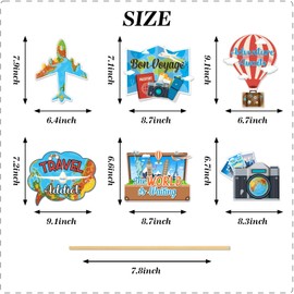 Travel Photo Booth Props,14 Pcs Let The Adventure Begin Travel Theme with Airplane Cameras Compass - Bon Voyage for Journey Birthday Baby Shower Party Decorations