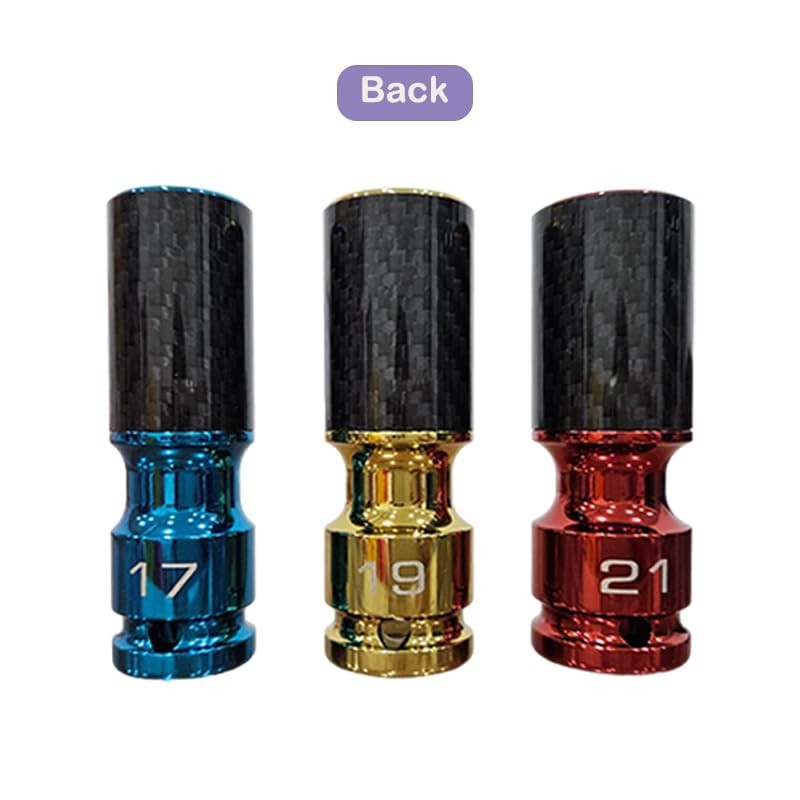 RS ONE 3 PCS Carbon Fiber Lug Nut Socket Set,