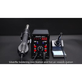 Silverflo 8586D Solder Station 2 in 1 Soldering Iron Kit Hot Air Rework station