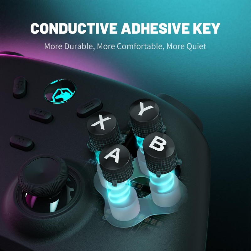 ECHTPower Wireless PC Gaming Controller - Hall Effect Joystick, 2.4G