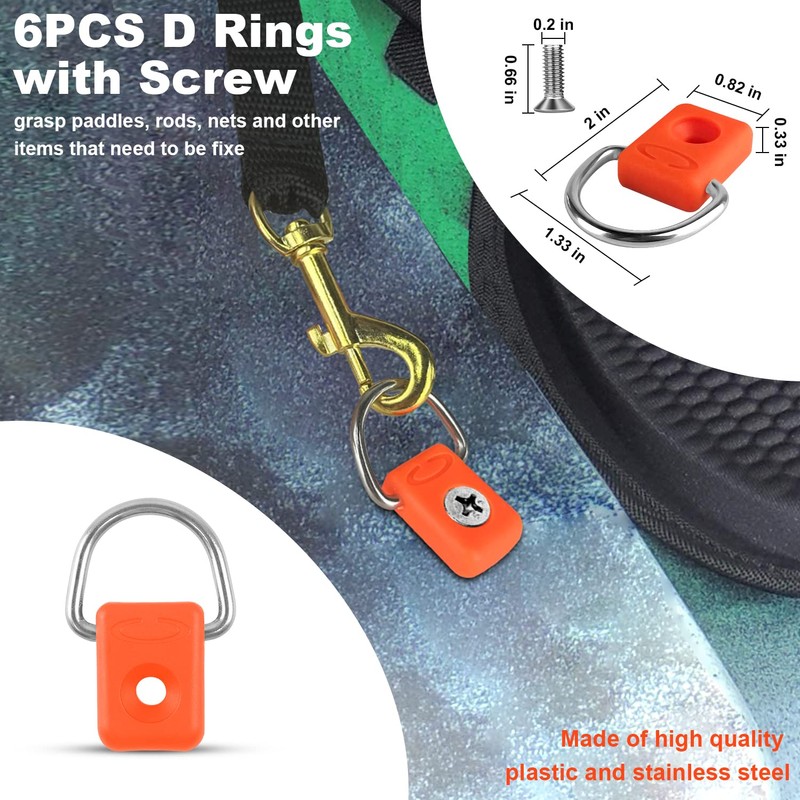 Kayak Deck Rigging Kit 1/4" 9.8' Bungee Cord with 6