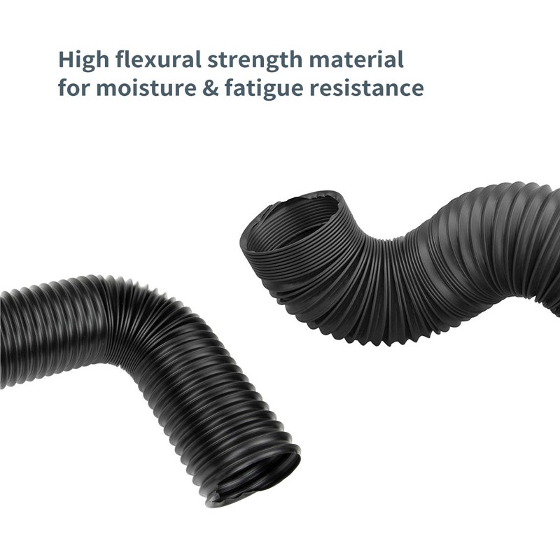 POWERTEC Black 70128 4-Inch Flexible Dust Collection Hose, 4 Inch