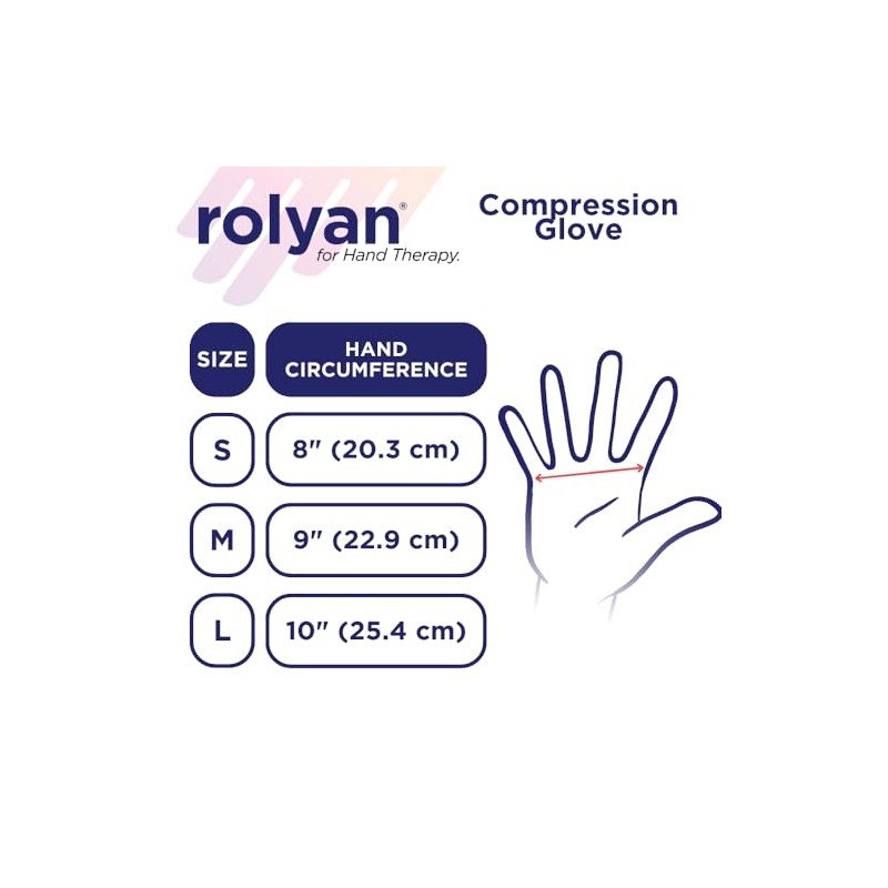 Rolyan - Guantes de compresión con costuras en el interior