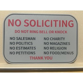 Ring Doorbell - No Soliciting Sign And Button Cover - Combo Pack