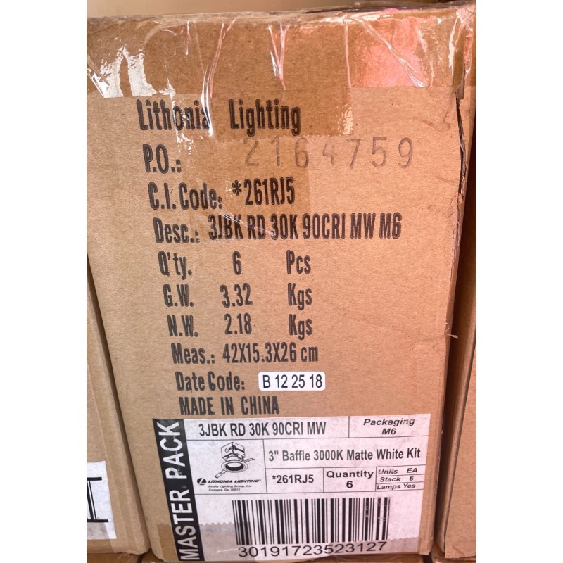 Lithonia Lighting Canless Kit 3" Baffle, Round, 3000 K, 90