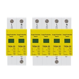 PXKGTQVB Circuit Breaker AC SPD.DIN Rail 2. 0ka 40ka 30ka 60ka 2p 4p 385V House Lightning Surge Arrester Protect Protection Low Voltage Arrester Device(10-20ka,4)