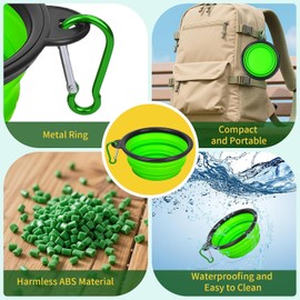 2-Pack Collapsible Dog Bowls – Portable Silicone Travel Water & Food Bowl for Dogs – Foldable, Leak-Proof Pet Bowls for Camping, Road Trips & Daily Use – Dog Travel Essentials(350ml)