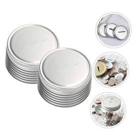 iplusmile 12Pcs Silver Tinplate Jar Lids for Wide Mouth Mason Jars Canning Accessory with Easy Open Convenient Covers for Home Food Preservation and DIY Canning Projects