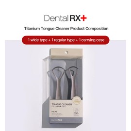 Dental RX+ Pure Titanium Tongue Scrapers For Adults and Kids (2 Pack, Different Size), Titanium Tongue Cleaners, Prevent and Reduce Bad Breath