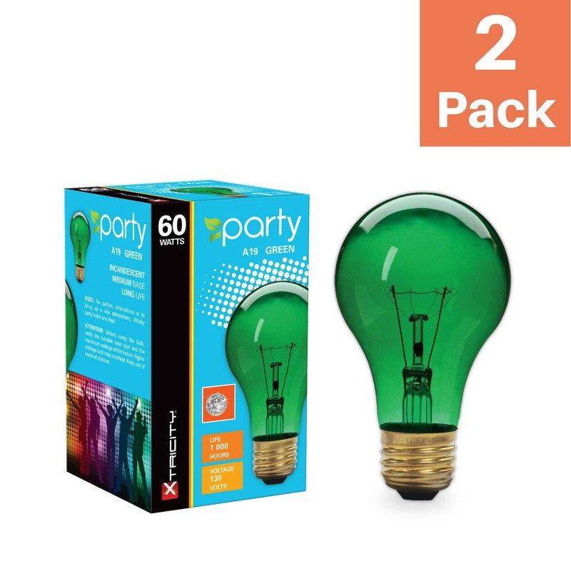 Xtricity A19 Incandescent Colored Light Bulb, 60W, E26 Medium Base,