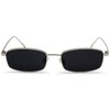 RUNHUIS Retro Classic Small Rectangle Sunglasses Women Men Vintage Slim