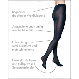 KUNERT Women's Velvet 40 Tights, 40 DEN, Blue (Marine 0880)), 42684