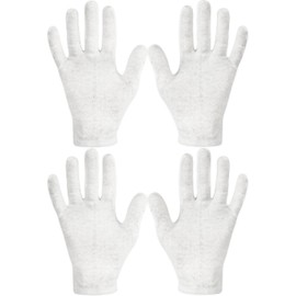 Eurow Guantes hidratantes curativos para manos secas para hombres y mujeres, noche y día, duraderos y reutilizables, paquete de 4