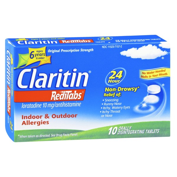 Claritin, 24 Hour Non-Drowsy RediTabs Allergy Relief Orally Disintegrating Tablets, 10 Count