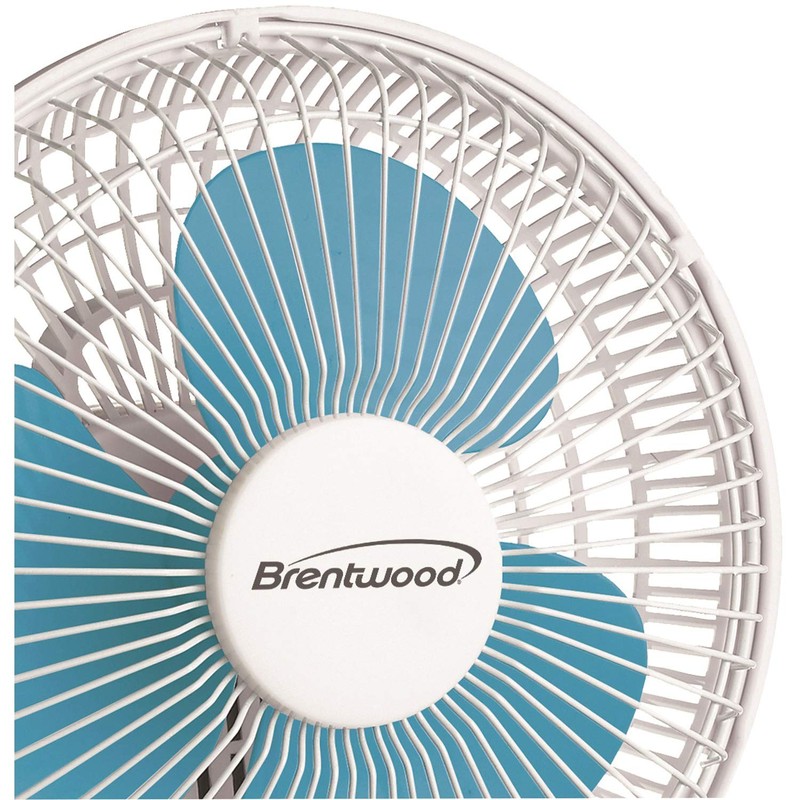 Brentwood Kool Zone Clip On Desk Fan, 2-Speed 6-inch, White