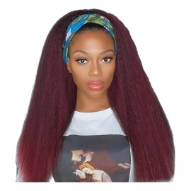 BM Peluca Tipo Bandana Recta Kinky, Pelucas Largas Tipo Bandana