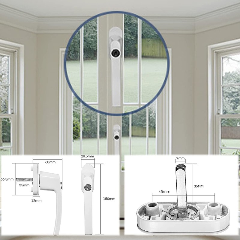 4 x Lockable Window Handles, Child Safety Window Lock with