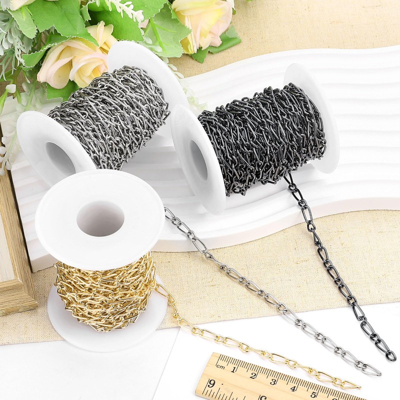 sourcing map 16.4Feet Aluminum Link Chain, Link Cable Chain Twist