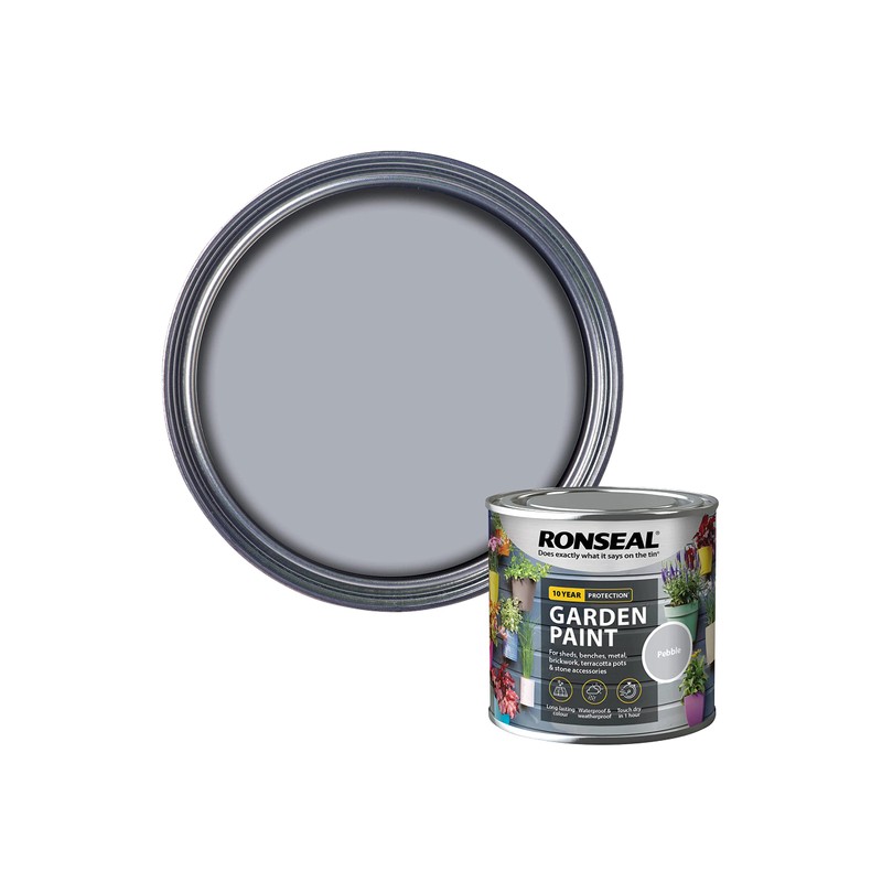 (Pebble, 250 ml) - Ronseal RSLGPP250 Garden Paint, Pebble, 250