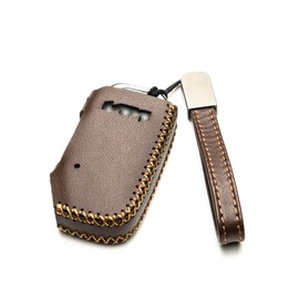 Vitodeco Genuine Leather Smart Key Fob Case Compatible with KIA Soul, Seltos, Sportage, NIRO, Sorento, Telluride, Rio, Forte, K5 2022-2025 New Emblem (4-Button, Brown)