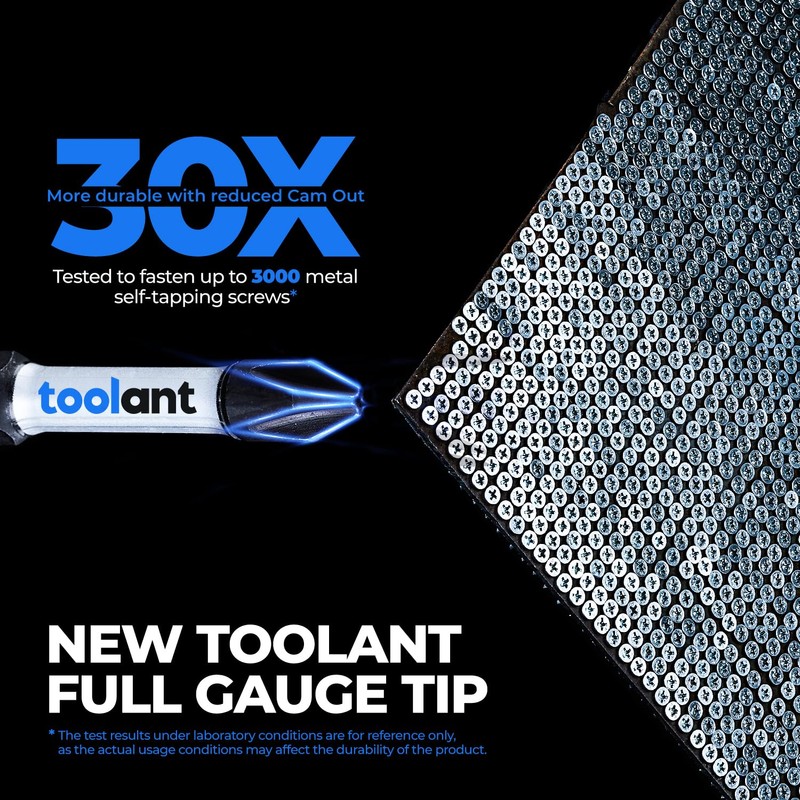 toolant 6 Inch Long Phillips Bit#2 Magnetic Anti Slip Impact