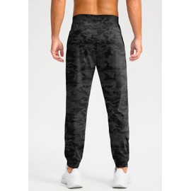 Soothfeel Men's Joggers with Zipper Pockets Golf Joggers Lightweight Sweatpants Athletic Workout Pants for Men Track 30" (Grey Camo, XXL)