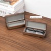 Black Walnut Wood Glasses Case Hard Shell, Magnetic Closing Hard