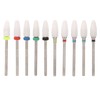 10 Pcs Ceramic Nail Drill Bits, Nail Grinding Head Holder