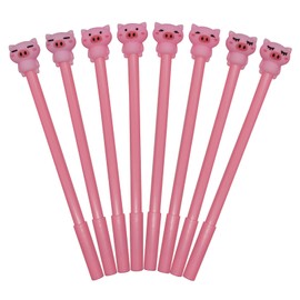 Maydahui 32 PCS Pink Pig Gel Pen Cute Piggy Pens Novelty Animal Pen Facial Expressions Black Ink for School Office Students Supplies