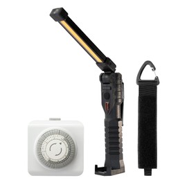 BASEAIRE Accessory Package. 24-Hour Programmable Plug-in Christmas Light Timer, Work Night Lamp Light Slim Design, Extension Cord Organizer (Versatile Straps With Adjustable Loops)