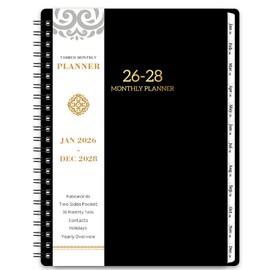 2026-2028 Monthly Planner/Calendar - 3 Year Monthly Planner 2026-2028, Jan. 2026 - Dec. 2028, 6.3" x 8.4", monthly planner with Spiral Bound, Notes Pages, 36-Month Tabs, Inner Pocket, 3 Year Calendar