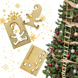 Kizozo Gnome Stencil Footprints, Gnome Rope Ladder 1 m, Gnome Door Accessories, Christmas Gnome Elf, Gnome Stencil Window, Christmas Gnome Accessories, Gnome Footprints, Christmas Decoration