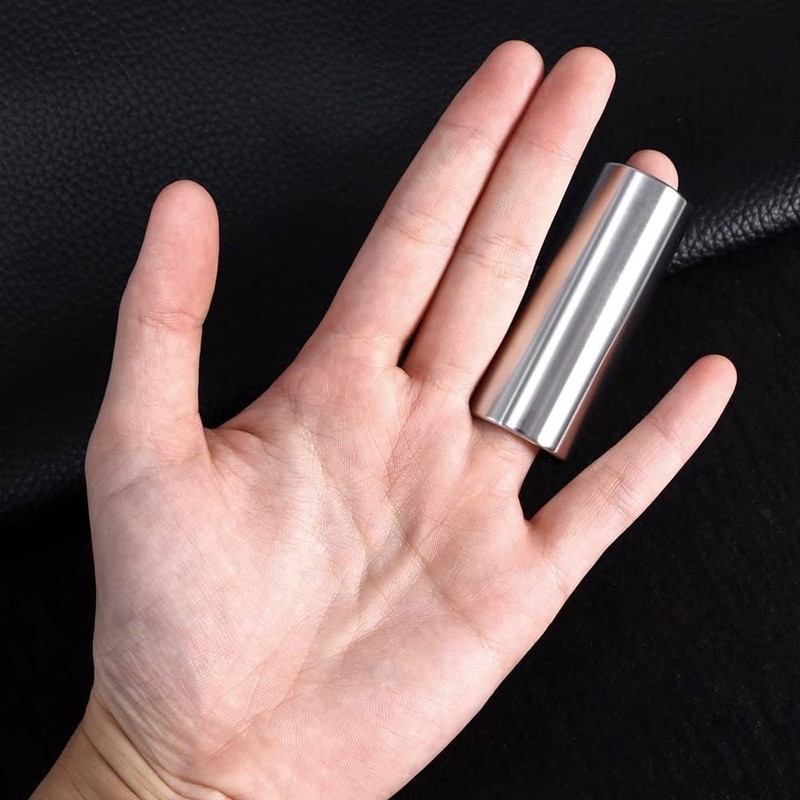 2Pcs Glass Slide and Stainless Steel Slide Guitar Finger Slide