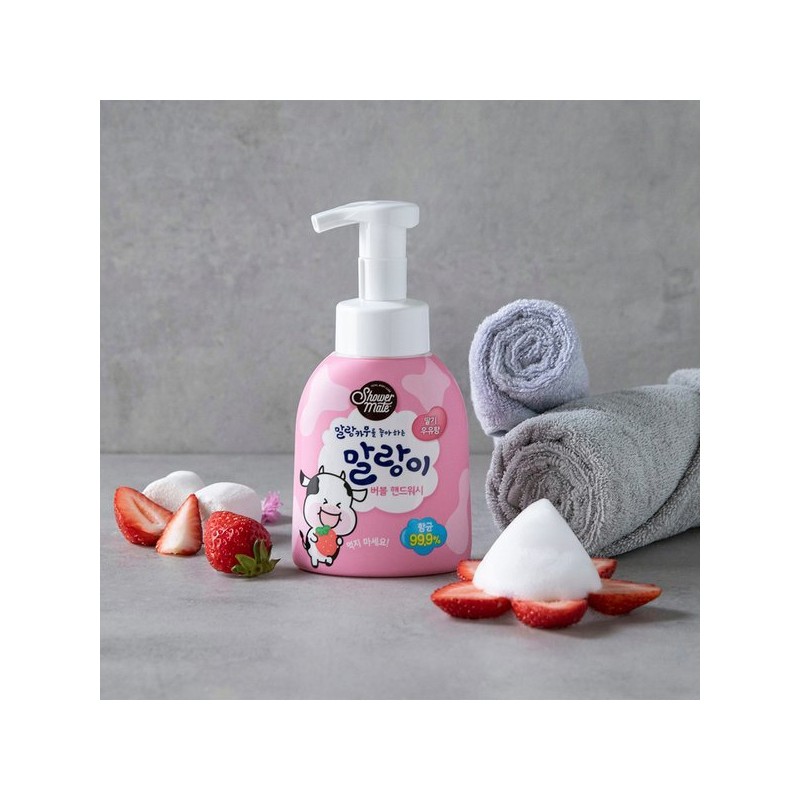 Shower Mate 샤워메이트 말랑카우 버블 핸드워시 딸기우유향 Shower Mate Malang