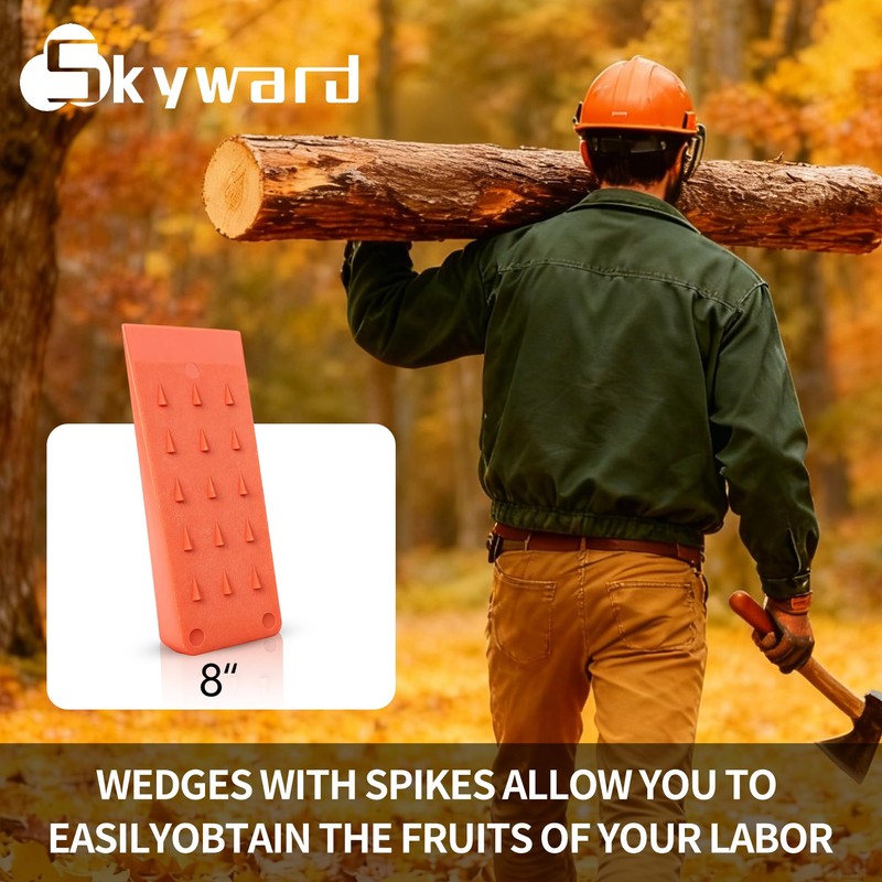 Skyward 6-Pack Orange Spiked Logging Wedges, ABS Plastic (8")