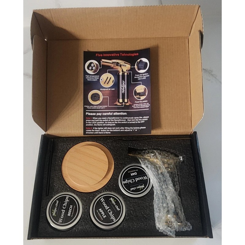 YIWINWY Cocktail Smoker Kit with 6 Flavor Wood Chips &